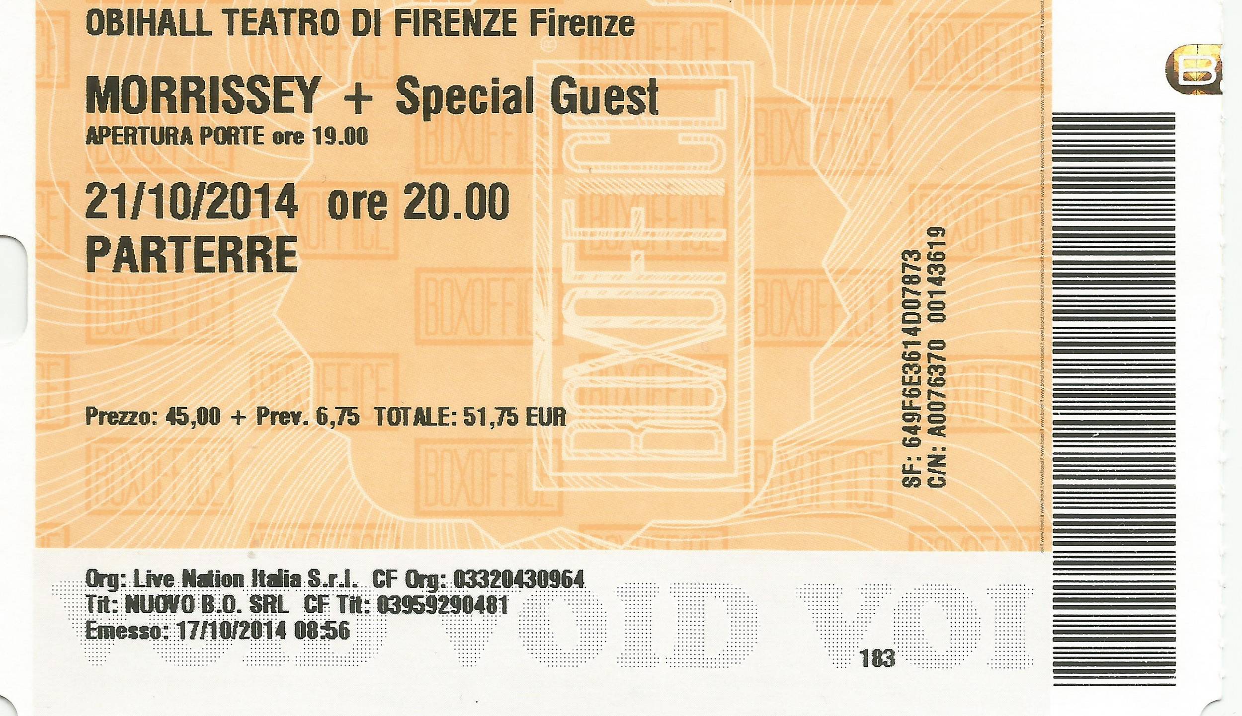 Florence 2014 Ticket