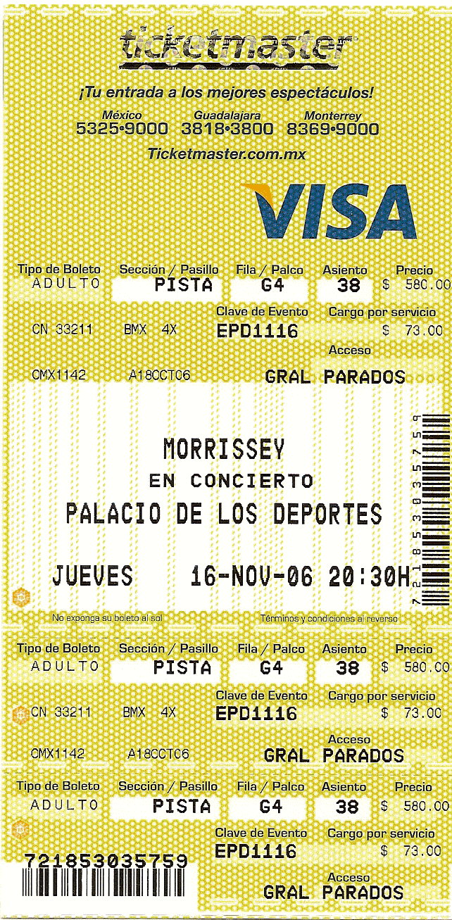 ticket del concierto
